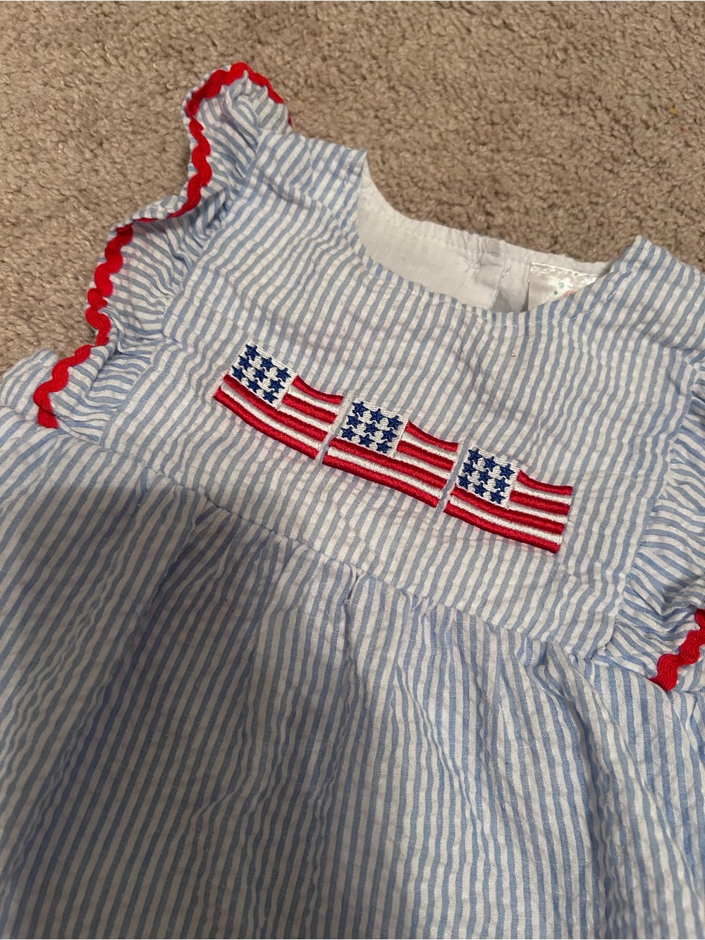 Sticky Fish American Flag Bubble 12-18mo - Picture 3 of 5
